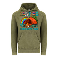 Vintage Olive camping is my happy  place Vintage Hoodie - AdoDesignShop