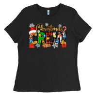 Black christmas crew Ladies Tee - Zillion Design Studio