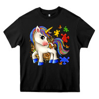Black autism unicorn Heavy Core Tee - Zillion Design Studio