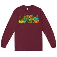 Burgundy hello fall Long Sleeve Tee - JahusDesignShop