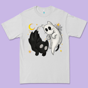 Ghost Cats With Balance Halloween Premium Tee Designed By Texasbilliewilder