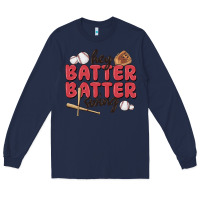 Navy hey batter batter swing Long Sleeve Tee - MaliasSmallBusiness