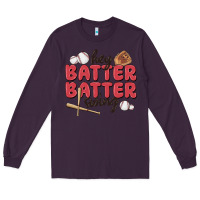Plum hey batter batter swing Long Sleeve Tee - MaliasSmallBusiness
