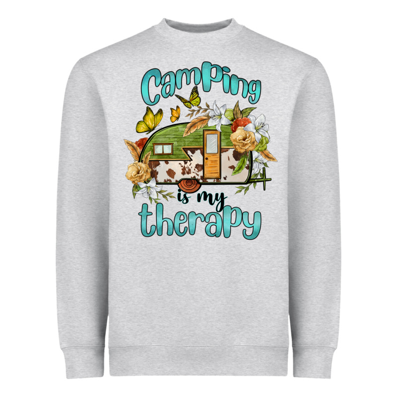 Camping Is My Therapy Heavyweight Sweatshirt by BarkalooDesign | Teevron