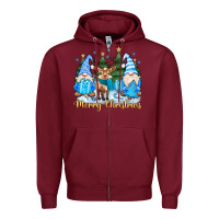 Burgundy merry christmas gnome Zipper Hoodie - MaliasSmallBusiness