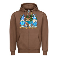 Chestnut merry christmas gnome Zipper Hoodie - MaliasSmallBusiness