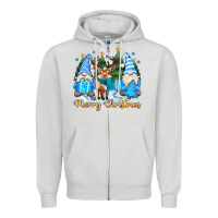Dove Grey merry christmas gnome Zipper Hoodie - MaliasSmallBusiness