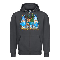 Smoke merry christmas gnome Zipper Hoodie - MaliasSmallBusiness