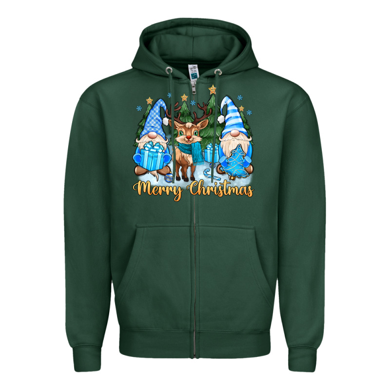 Merry Christmas Gnome Zipper Hoodie by MaliasSmallBusiness | Teevron