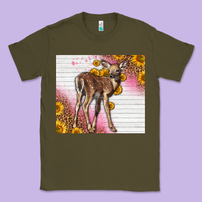 Western Cute Baby Deer Fawn Classic Tee Designed By Lillyallendesigns