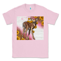Bubblegum Pink Western Cute Baby Deer Fawn Classic Tee - LillyAllenDesigns
