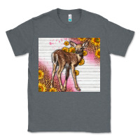 Charcoal Heather Western Cute Baby Deer Fawn Classic Tee - LillyAllenDesigns