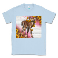 Dusty Blue Western Cute Baby Deer Fawn Classic Tee - LillyAllenDesigns