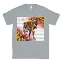 Heather Grey Western Cute Baby Deer Fawn Classic Tee - LillyAllenDesigns