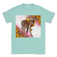 Seafoam Western Cute Baby Deer Fawn Classic Tee - LillyAllenDesigns