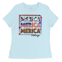 Baby Blue merica merica merica vintage Ladies Tee - texasbilliewilder
