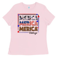 Bubblegum Pink merica merica merica vintage Ladies Tee - texasbilliewilder