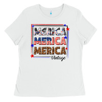 White merica merica merica vintage Ladies Tee - texasbilliewilder