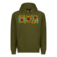 Army Green leopard sunflower gemstone Premium Hoodie - JahusDesignShop
