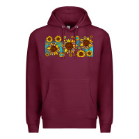 Burgundy leopard sunflower gemstone Premium Hoodie - JahusDesignShop