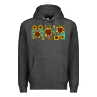 Charcoal Heather leopard sunflower gemstone Premium Hoodie - JahusDesignShop