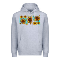 Heather Grey leopard sunflower gemstone Premium Hoodie - JahusDesignShop