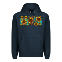 Navy leopard sunflower gemstone Premium Hoodie - JahusDesignShop