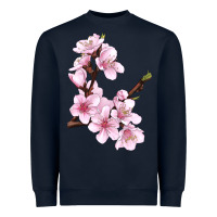 Navy Peach Blossom Heavyweight Sweatshirt - LillyAllenDesigns