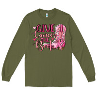 Army Green give cancer the boot Long Sleeve Tee - MaliasSmallBusiness