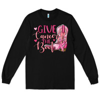Black give cancer the boot Long Sleeve Tee - MaliasSmallBusiness