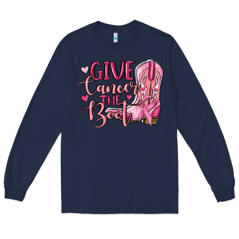 Give Cancer The Boot Long Sleeve Tee by MaliasSmallBusiness | Teevron