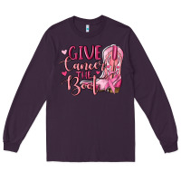 Plum give cancer the boot Long Sleeve Tee - MaliasSmallBusiness