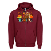 Burgundy thankful Zipper Hoodie - MaliasSmallBusiness