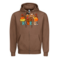 Chestnut thankful Zipper Hoodie - MaliasSmallBusiness