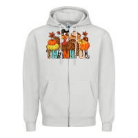 Dove Grey thankful Zipper Hoodie - MaliasSmallBusiness