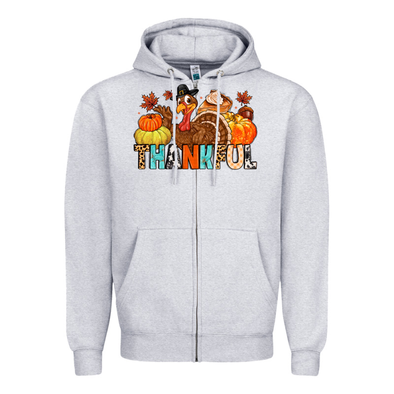 Thankful Zipper Hoodie by MaliasSmallBusiness | Teevron