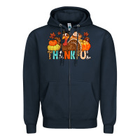 Navy thankful Zipper Hoodie - MaliasSmallBusiness