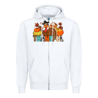 White thankful Zipper Hoodie - MaliasSmallBusiness