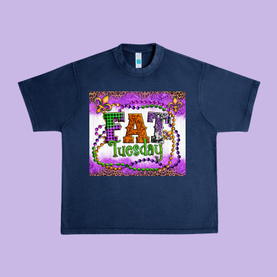 Fat Tuesday Fleur De Lis And Mardi Gras Beads Urban Heavy Tee Designed By Artiststas