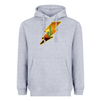 Heather Grey Cactus Sunset Lightning Heavyweight Hoodie - Bettercallsaul