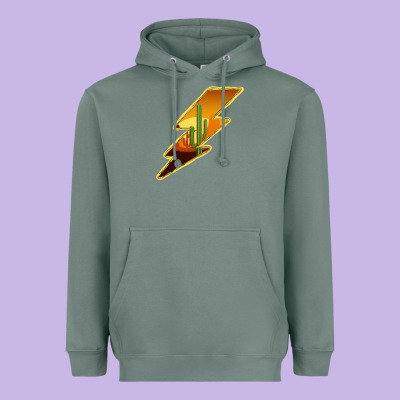 Cactus Sunset Lightning Heavyweight Hoodie Designed By Bettercallsaul