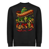 Black let's fiesta mexican hat Heavyweight Sweatshirt - BarkalooDesign