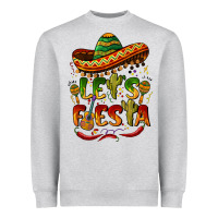 Heather Grey let's fiesta mexican hat Heavyweight Sweatshirt - BarkalooDesign
