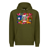 Army Green Dominican Republic and Puerto Rico Flag Premium Hoodie - texasbilliewilder