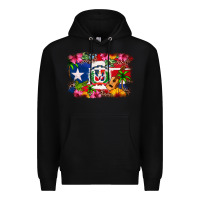 Black Dominican Republic and Puerto Rico Flag Premium Hoodie - texasbilliewilder