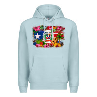 Blue Mist Dominican Republic and Puerto Rico Flag Premium Hoodie - texasbilliewilder
