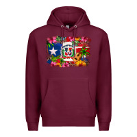 Burgundy Dominican Republic and Puerto Rico Flag Premium Hoodie - texasbilliewilder