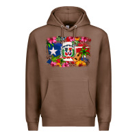 Chestnut Dominican Republic and Puerto Rico Flag Premium Hoodie - texasbilliewilder