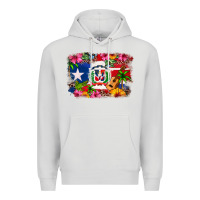 Dove Grey Dominican Republic and Puerto Rico Flag Premium Hoodie - texasbilliewilder