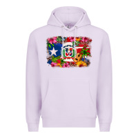Lilac Dominican Republic and Puerto Rico Flag Premium Hoodie - texasbilliewilder